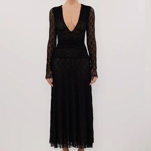 Dissh Lizzie Black Lace Long Sleeve Maxi Dress